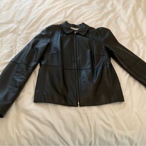 Leather Jacket, Zip Front, Size 4